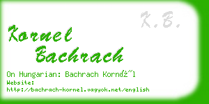 kornel bachrach business card